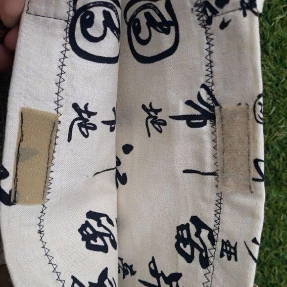 Handmade Oriental Basket Weave Bucket Bag Beaded Fringe Faux Wood Handles - Picture 8 of 8